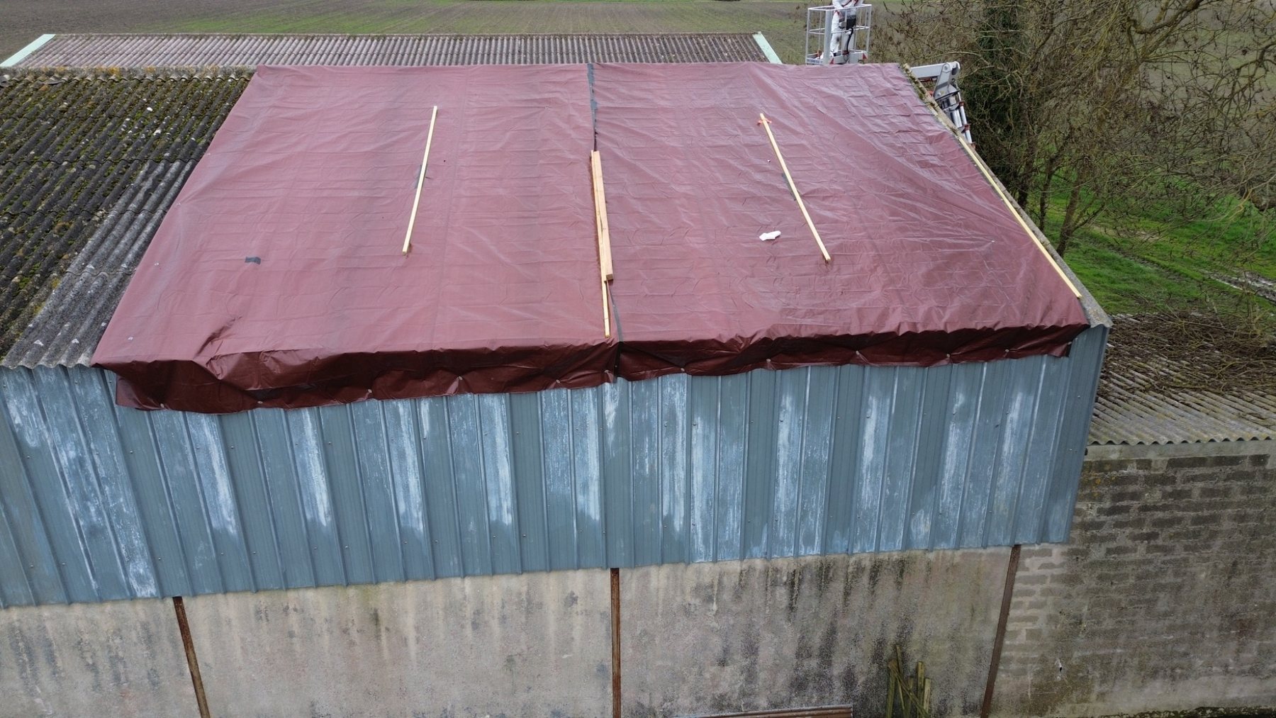 Bâchage conservatoire terminé à Civrac-en-Médoc